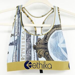 Ethika Sports Bra Womens Size L Money Print Racerback Athletic Fitness Lounge‎